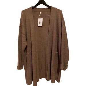 Mittoshop | Boutique Oversized Mocha Knit Front Pocket Cardigan | S/M